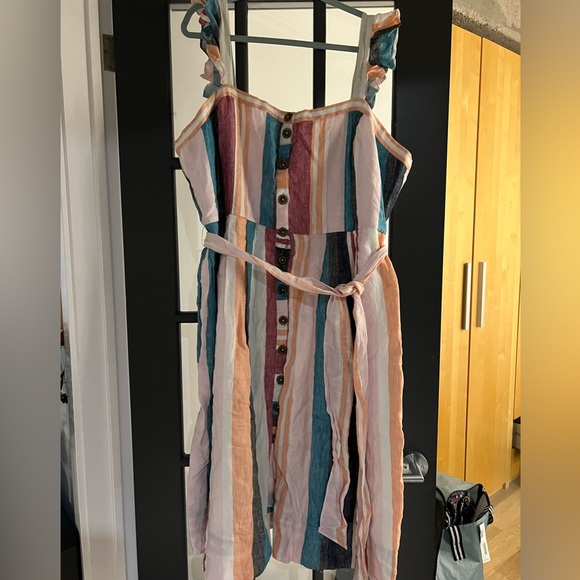 J Crew Plus Size 100% Linen striped dress, size 22 - Picture 1 of 2